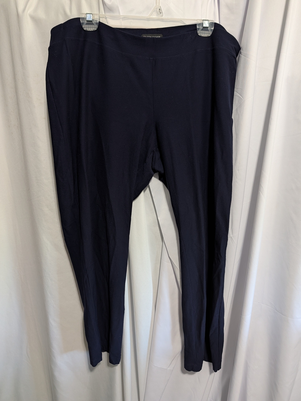 Eileen Fisher Navy Cropped Stretch Ankle Pants